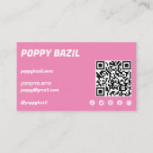 Bedankt voor de bestelling Social Icons QR Code Ro Visitekaartje (Achterkant)