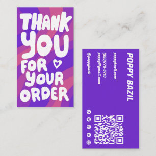 Bedankt voor de bestelling sociale pictogrammen QR Visitekaartje