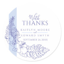 bedankt voor de blauwe tropische tekenbruiloft