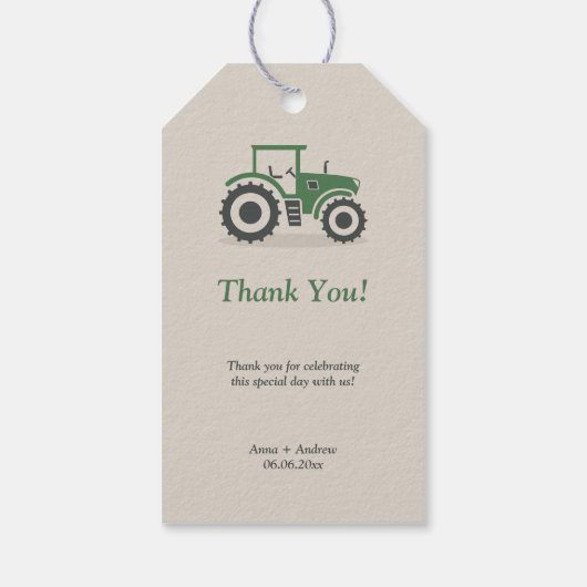 Bedankt voor de boerderijtractor cadeaulabel (Achterkant)