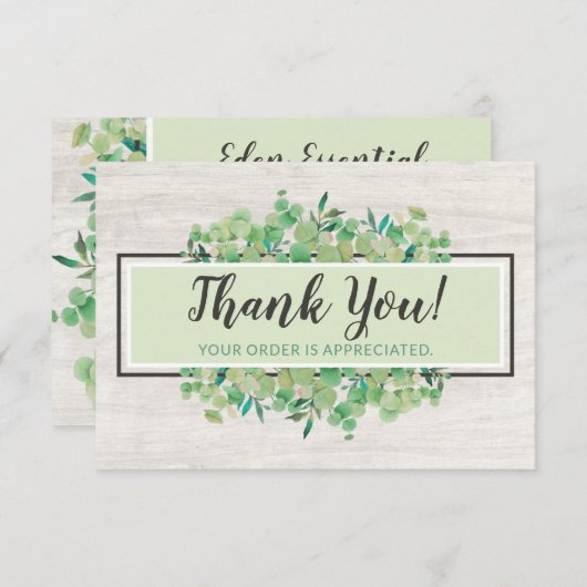 Bedankt voor de botanische Kaart Eucalyptus Wood (Voorkant / Achterkant)