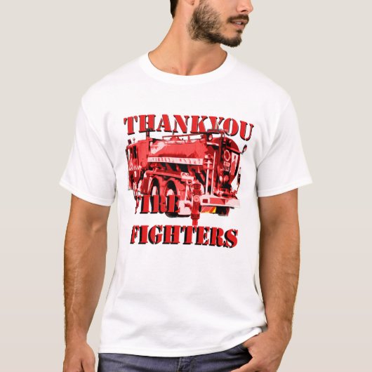 Bedankt voor de brandweerlieden. t-shirt (Voorkant)