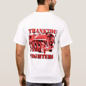 Bedankt voor de brandweerlieden. t-shirt (Achterkant)
