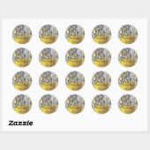Bedankt voor de bruiloft Ballons Blue Silver Gold Ronde Sticker (Vel)