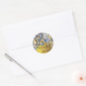 Bedankt voor de bruiloft Ballons Blue Silver Gold Ronde Sticker (Envelop)