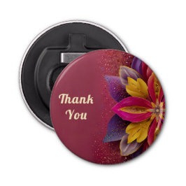 Bedankt voor de bruiloft button flesopener