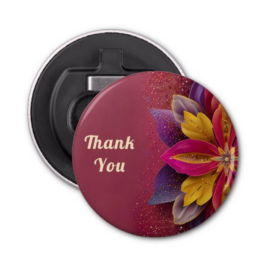 Bedankt voor de bruiloft button flesopener (Voorkant)