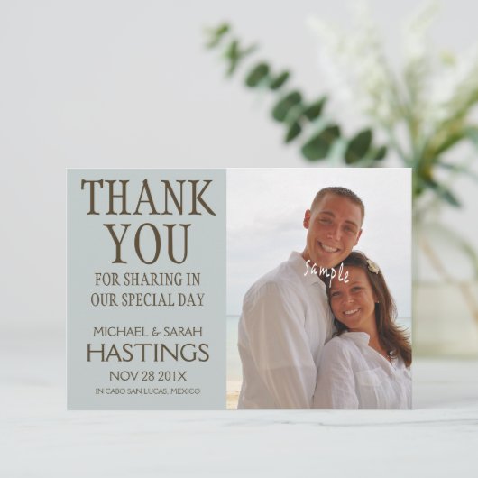 Bedankt voor de bruiloft voor elke bestemming (Staand voorkant)