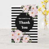 Bedankt voor de bruiloft Waterverf Rozen Stripe Kaart (Gele Bloem)