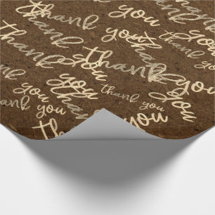 Bedankt voor de bruine Kraft Gold bruiloft. Cadeaupapier