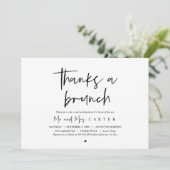 Bedankt voor de brunch, na de bruiloft viering kaart (Staand voorkant)