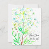 Bedankt voor de cadeau Blue Wildflowers Waterverf (Voorkant)