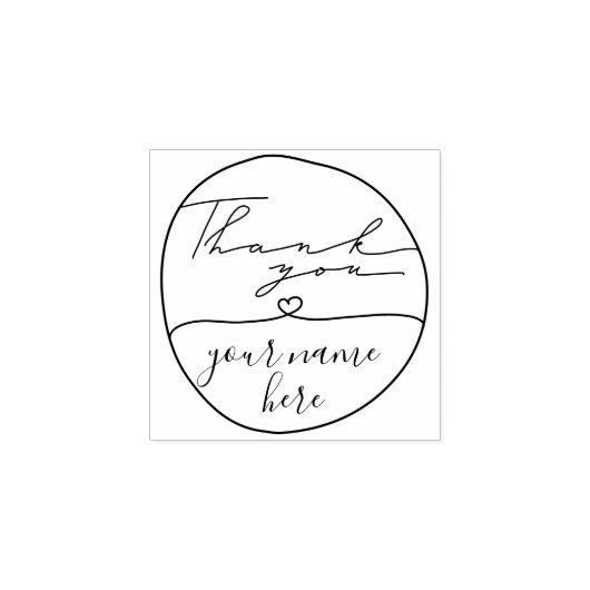 Bedankt voor de cirkel met de aangepaste naam rubberstempel (Afrduk)