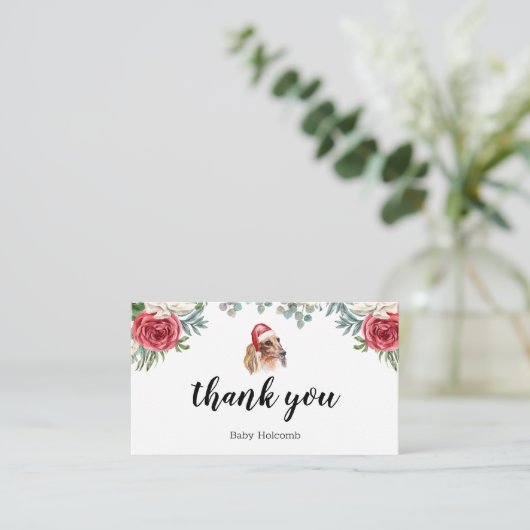 Bedankt voor de Dachshund Waterverf Festive Informatiekaartje (Staand voorkant)