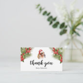 Bedankt voor de Dachshund Waterverf Festive Informatiekaartje (Staand voorkant)