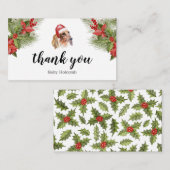 Bedankt voor de Dachshund Waterverf Festive Informatiekaartje (Voorkant / Achterkant)