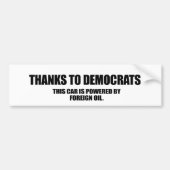 Bedankt voor de democraten bumpersticker (Voorkant)