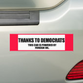 Bedankt voor de democraten bumpersticker (Op auto)