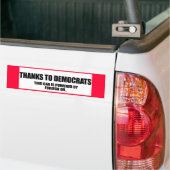 Bedankt voor de democraten bumpersticker (Op Truck)