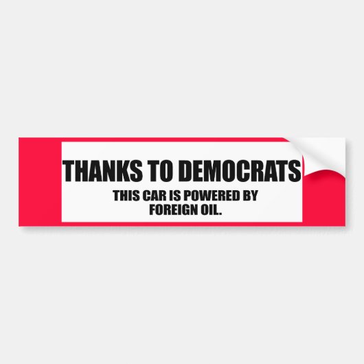 Bedankt voor de democraten bumpersticker (Voorkant)