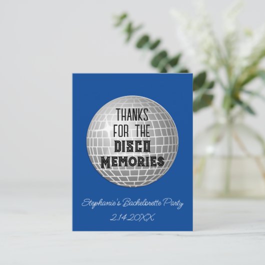Bedankt voor de Disco Herinneringen Bachelorette B Briefkaart (Staand voorkant)