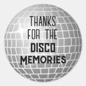Bedankt voor de Disco Herinneringen Funny Retro Ronde Sticker (Voorkant)