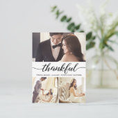 Bedankt voor de elegante foto van het script bruil briefkaart (Staand voorkant)