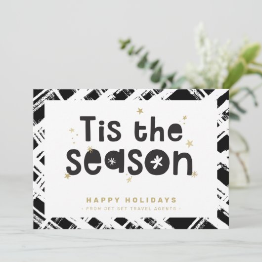 BEDANKT VOOR DE FEESTDAGEN het is seizoen zwart go Kaart (Staand voorkant)