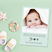 Bedankt voor de foto Mint Green Birth Aankondiging