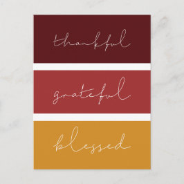 Bedankt voor de gebufferde moderne Thanksgiving Briefkaart