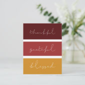 Bedankt voor de gebufferde moderne Thanksgiving Briefkaart (Staand voorkant)