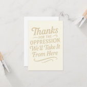 Bedankt voor de gelijkheidsquote van de onderdrukk kaart (Voorkant / Achterkant in situ)