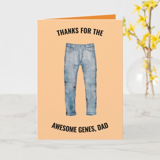 Bedankt voor de geweldige genen Vader Vaderdag Kaart (Gele Bloem)