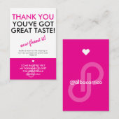 Bedankt voor de geweldige Taste Poshmark Logo Visitekaartje (Voorkant / Achterkant)