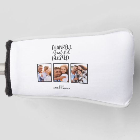 Bedankt voor de gezegende foto-Thanksgiving Golfheadcover (Voorkant)