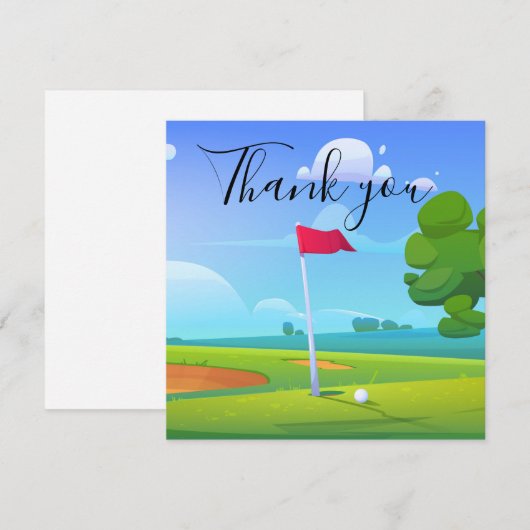 Bedankt voor de golfer met golfvlag en bal (Voorkant / Achterkant)