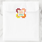 Bedankt voor de Grafische Bloem Dag Vierkante Sticker (Tas)