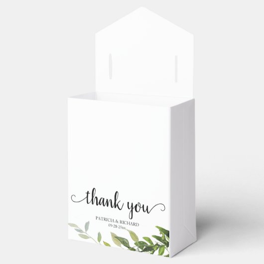 Bedankt voor de groene bruiloft bedankdoosjes (Geopend)