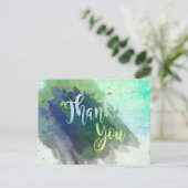 Bedankt voor de groene Limoen Waterverf Glitter Briefkaart (Staand voorkant)