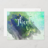 Bedankt voor de groene Limoen Waterverf Glitter Briefkaart (Voorkant / Achterkant)