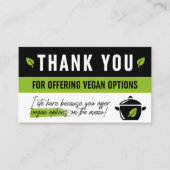Bedankt voor de Kaart Vegan Options Visitekaartje (Voorkant)