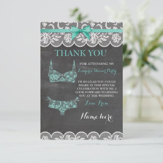 Bedankt voor de kaartjes Lingerie Shower Bridal Pa (Staand voorkant)