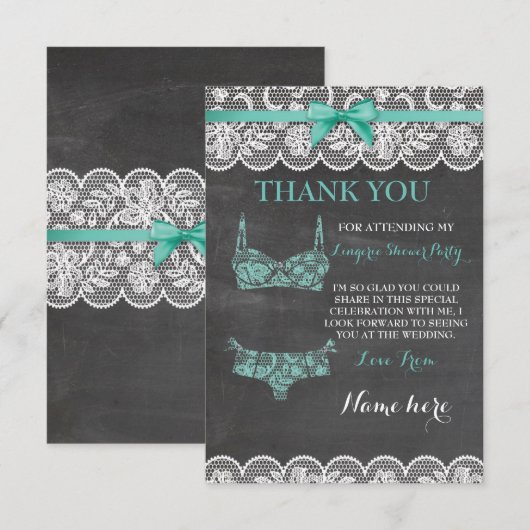 Bedankt voor de kaartjes Lingerie Shower Bridal Pa (Voorkant / Achterkant)