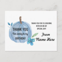 Bedankt voor de kaartjes voor de Pumpkin Blue Boy 