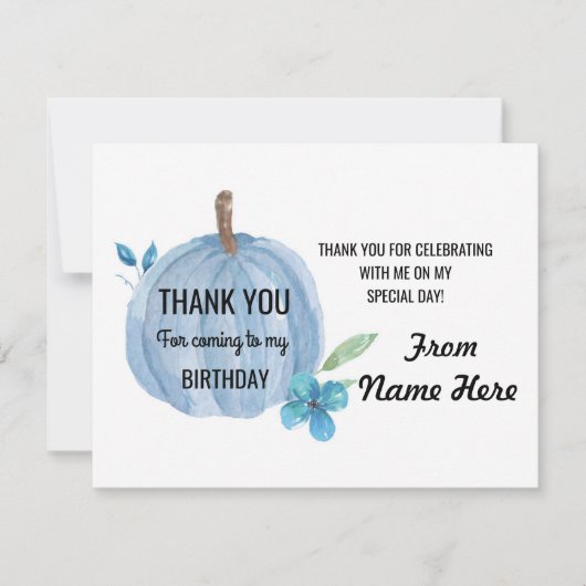 Bedankt voor de kaartjes voor de Pumpkin Blue Boy  (Voorkant)