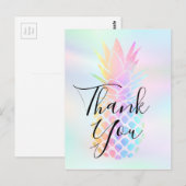 Bedankt voor de kalligrafie op pastel ananas briefkaart (Voorkant / Achterkant)