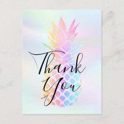 Bedankt voor de kalligrafie op pastel ananas briefkaart (Voorkant)