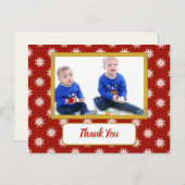 Bedankt voor de kerstcadeaus met rode foto aankondigingskaart (Voorkant / Achterkant)