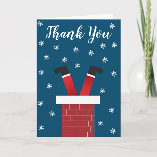 Bedankt voor de kerstman Chimney Snowflakes Red Bl Kaart (Voorkant)