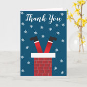 Bedankt voor de kerstman Chimney Snowflakes Red Bl Kaart (Gele Bloem)